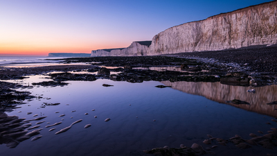 Sunset at Birling Gap, East Sussex. January