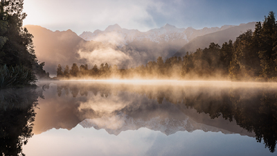 Dawn at Lake Matheson, West Coast, NZ. 16 November
